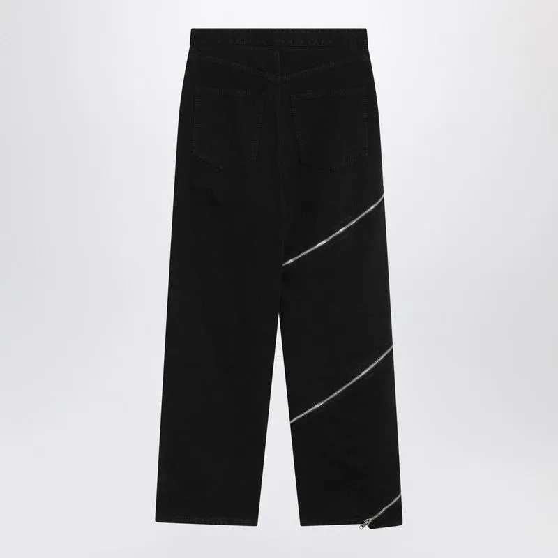 Black Zip Spiral Jeans sold by Wanan Luxury product image thumbnail 2