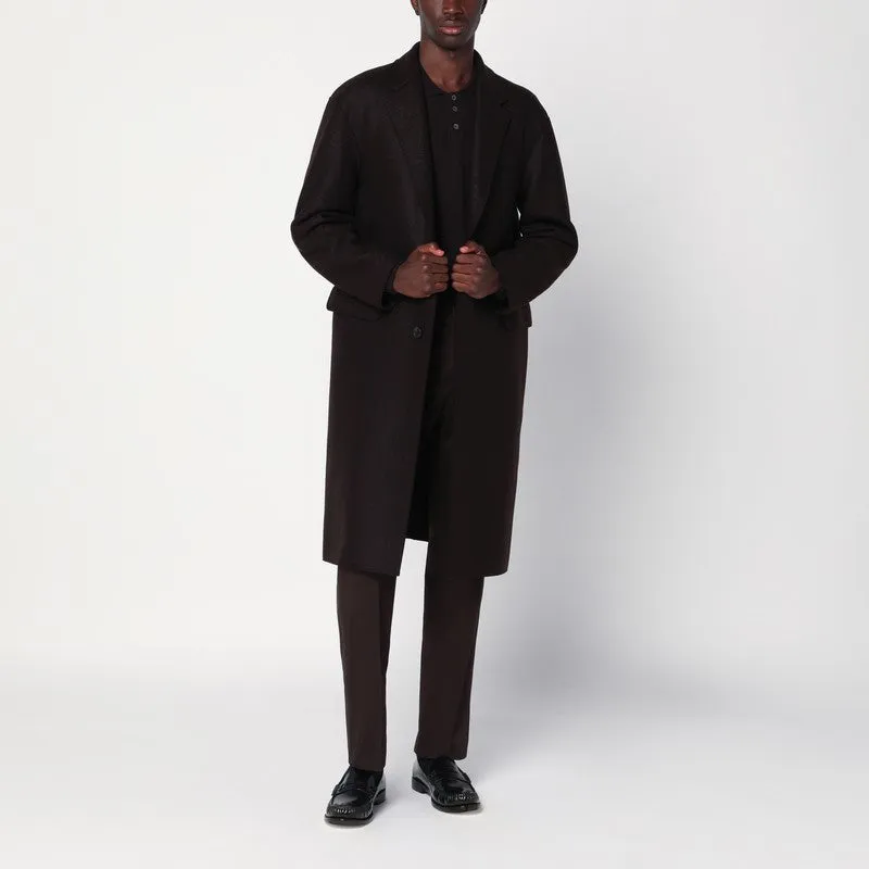 Brown Single-Breasted Wool Coat sold by Wanan Luxury