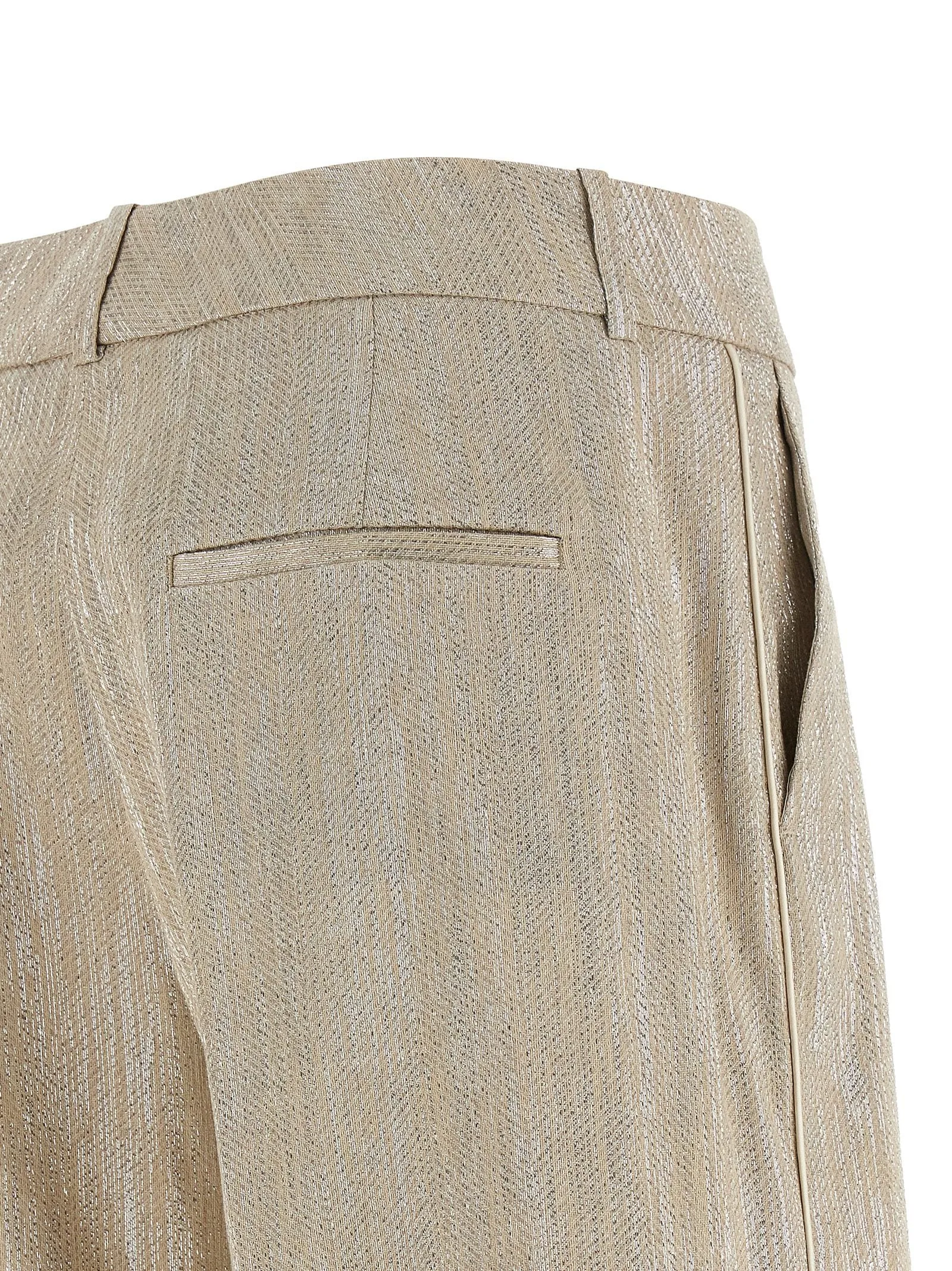 Lamé Thread Trousers Pants Beige sold by Wanan Luxury product image thumbnail 5
