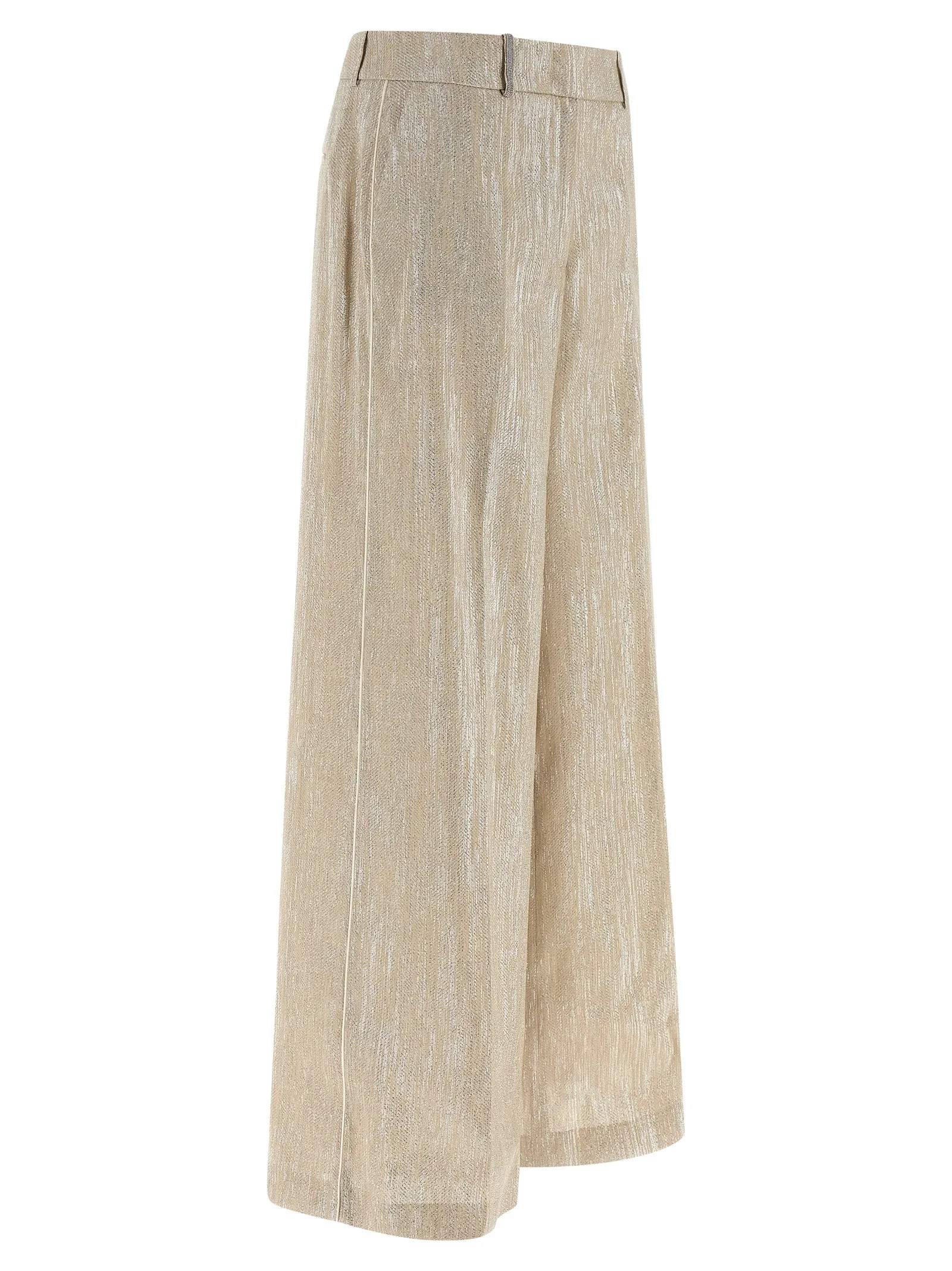 Lamé Thread Trousers Pants Beige sold by Wanan Luxury product image thumbnail 3