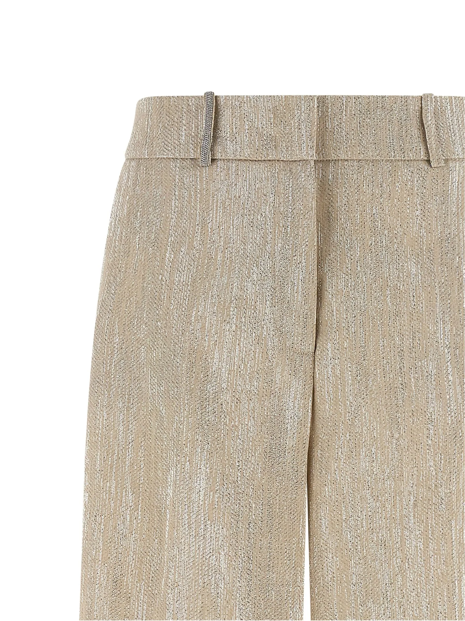 Lamé Thread Trousers Pants Beige sold by Wanan Luxury product image thumbnail 4