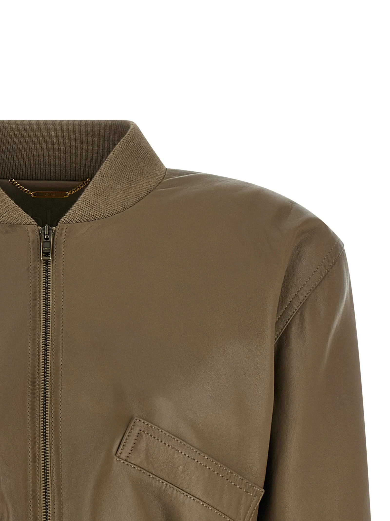 Cropped Bomber Jacket Puffer Jackets Brown sold by Wanan Luxury product image thumbnail 3