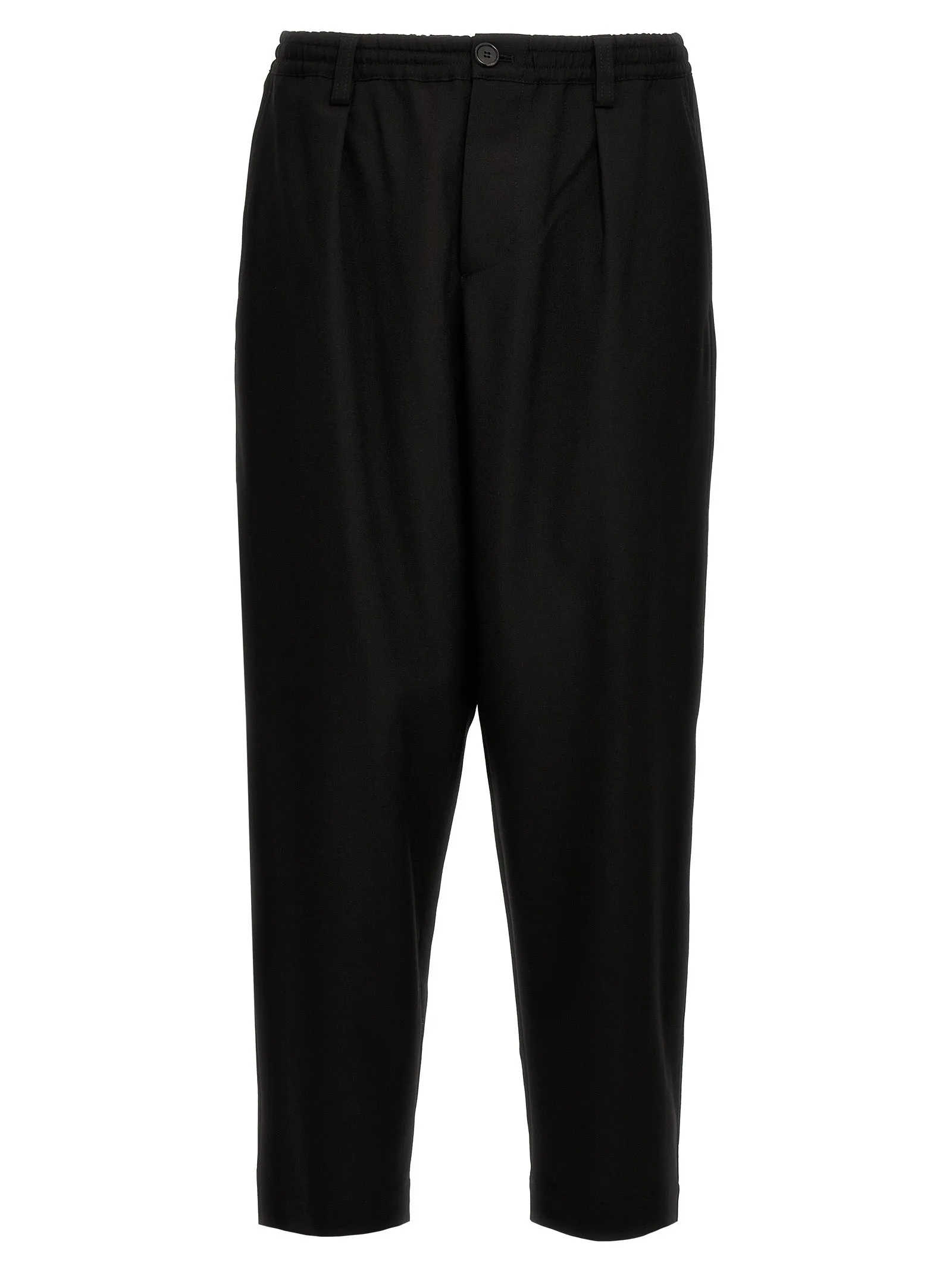Tropical Wool Crop Pants Black sold by Wanan Luxury