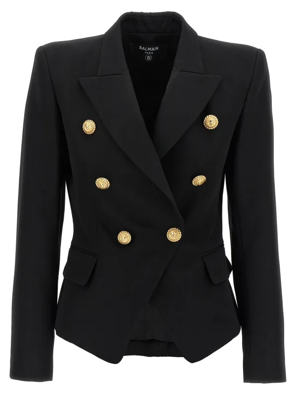 Double-Breasted Blazer Blazers Black sold by Wanan Luxury