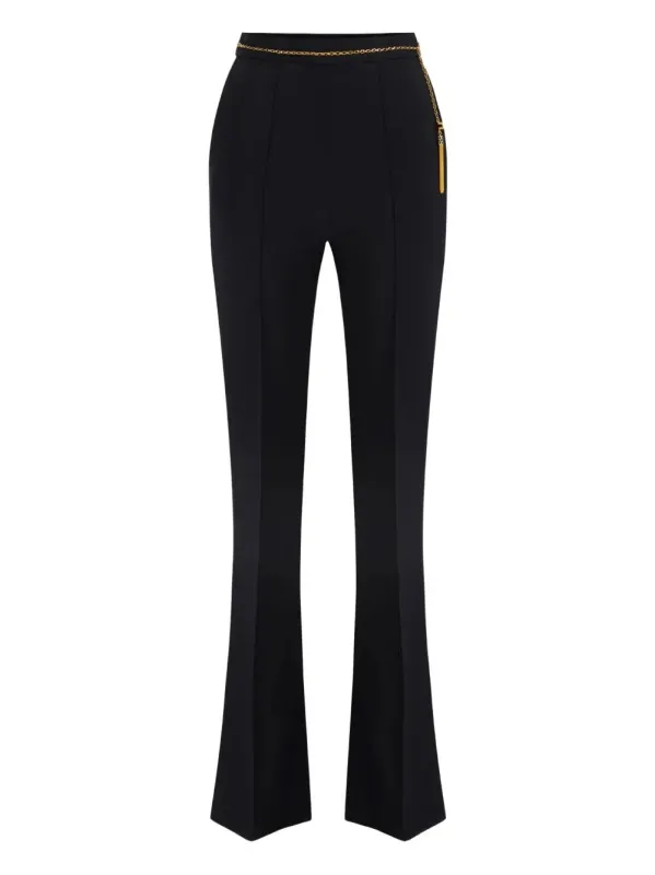 Lightweight Crepe Trousers With Jewel Chain made by Wanan Luxury