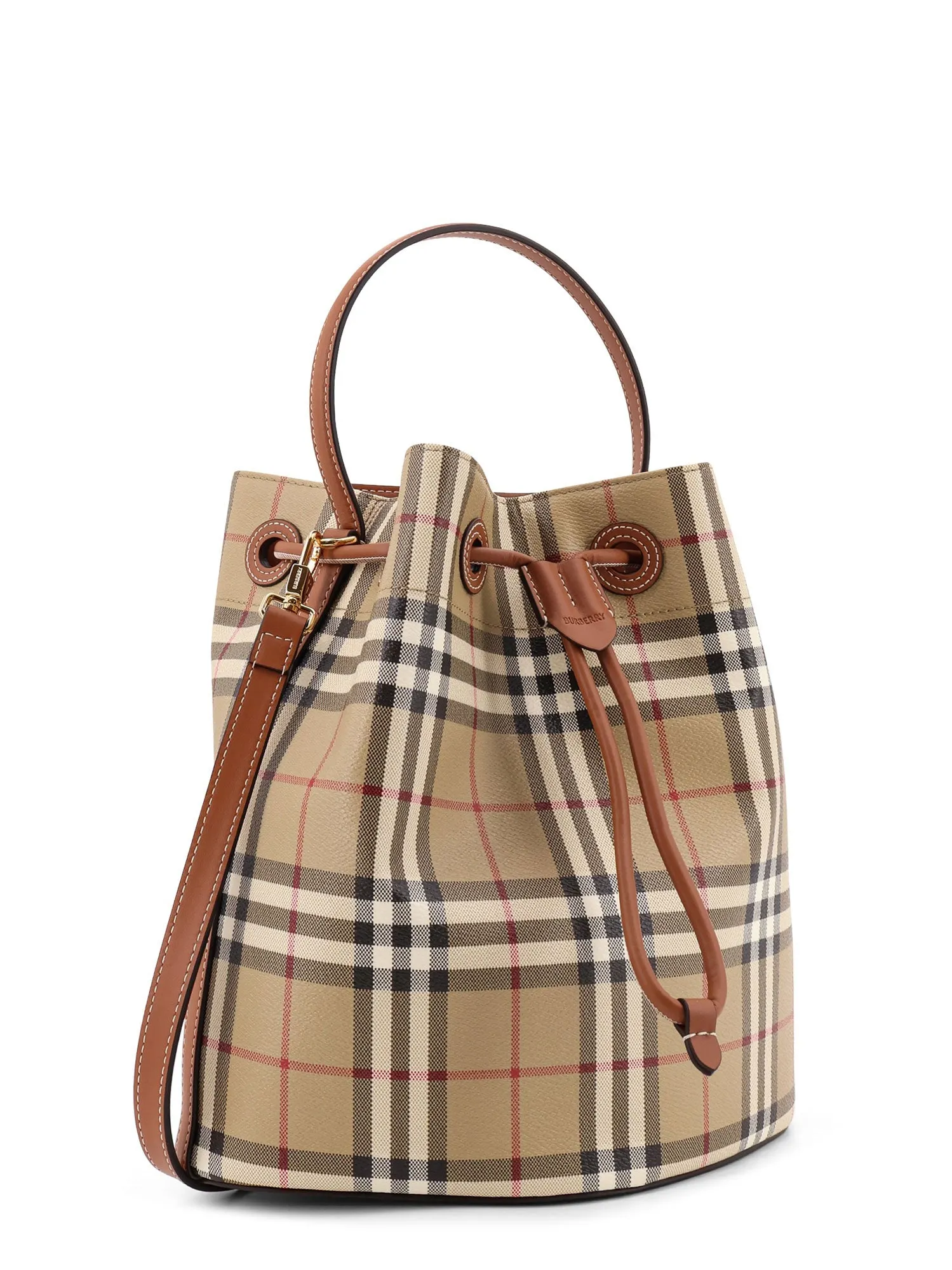 Coated Canvas Bucket Bag With Check Pattern sold by Wanan Luxury product image thumbnail 3