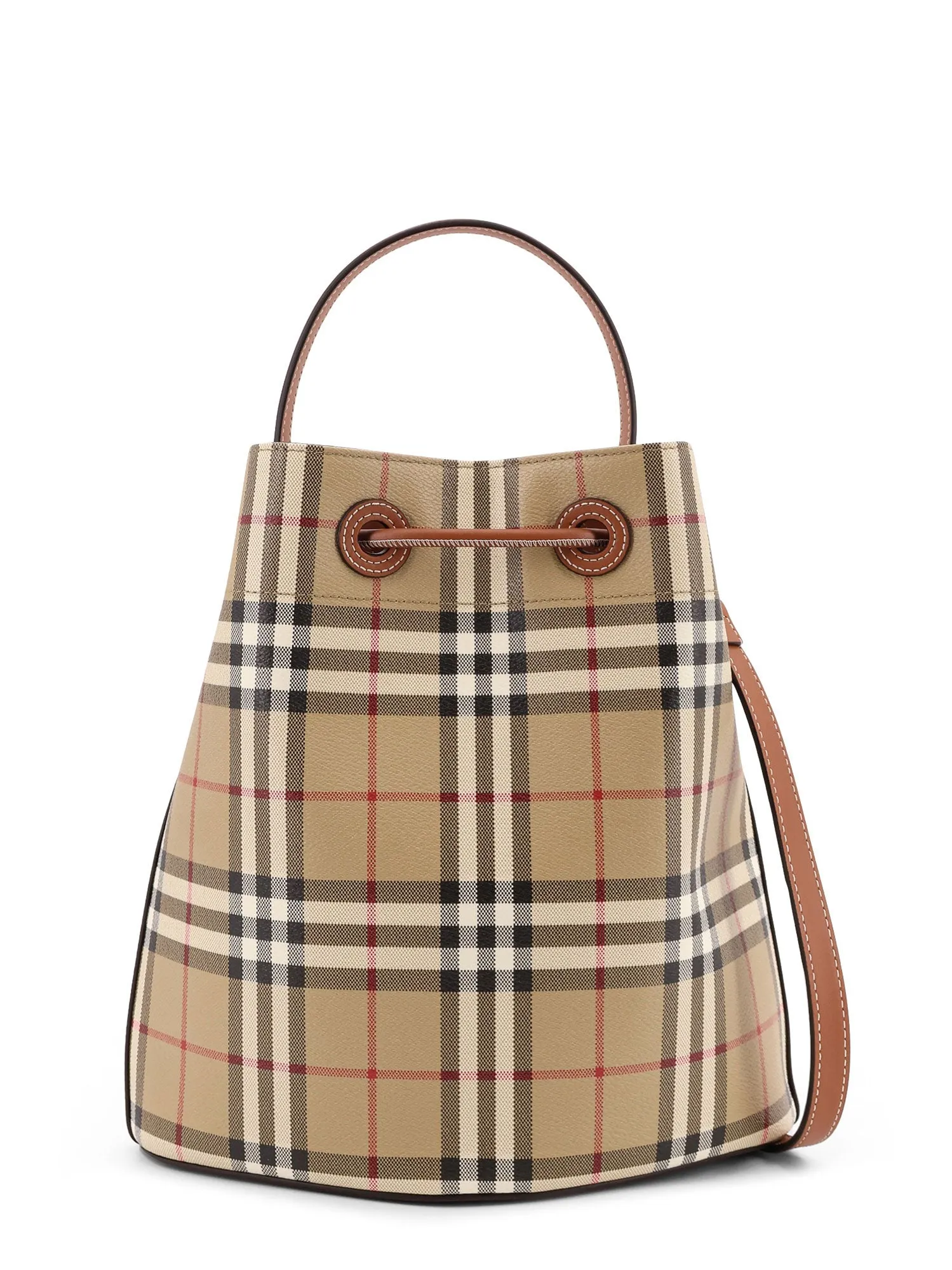 Coated Canvas Bucket Bag With Check Pattern sold by Wanan Luxury product image thumbnail 2