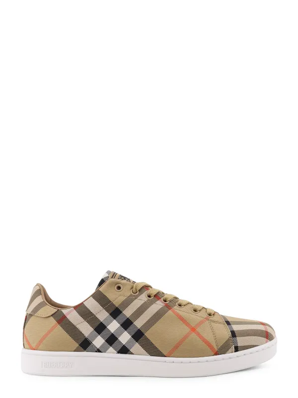 Canvas Sneakers With Check Motif made by Burberry