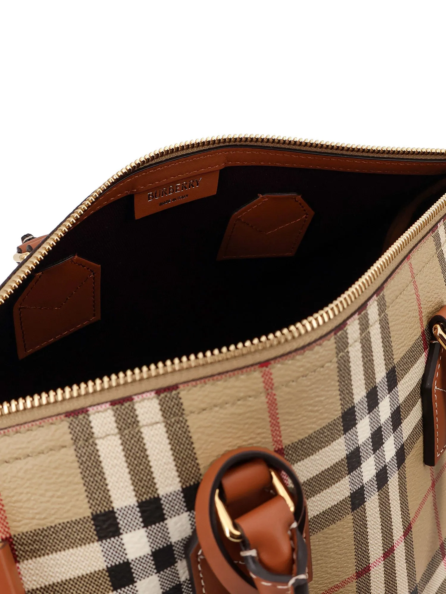 Coated Canvas Handbag With Check Pattern sold by Wanan Luxury product image thumbnail 4