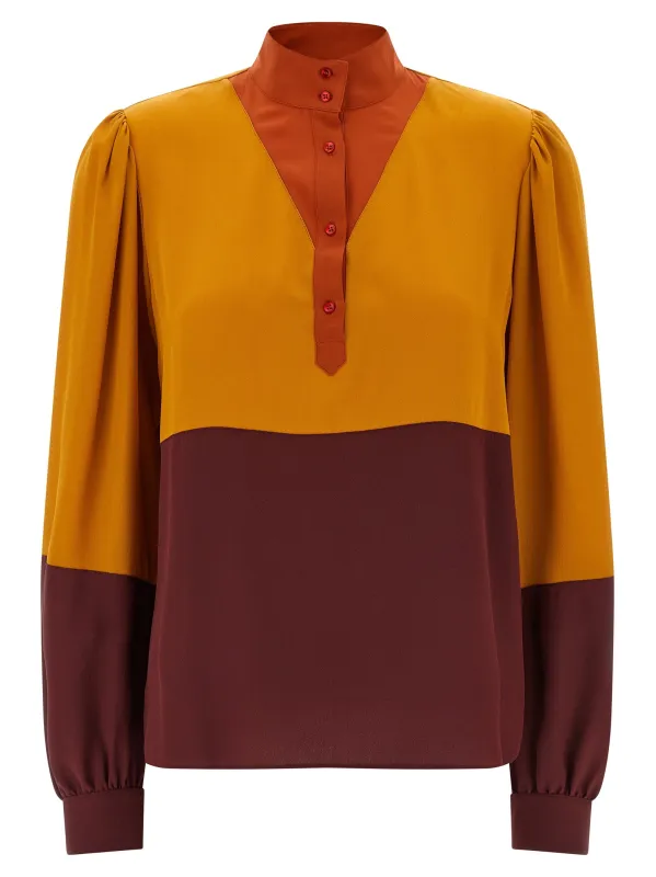Color-Block Blouse Shirt And Blouse Multicolor sold by Wanan Luxury