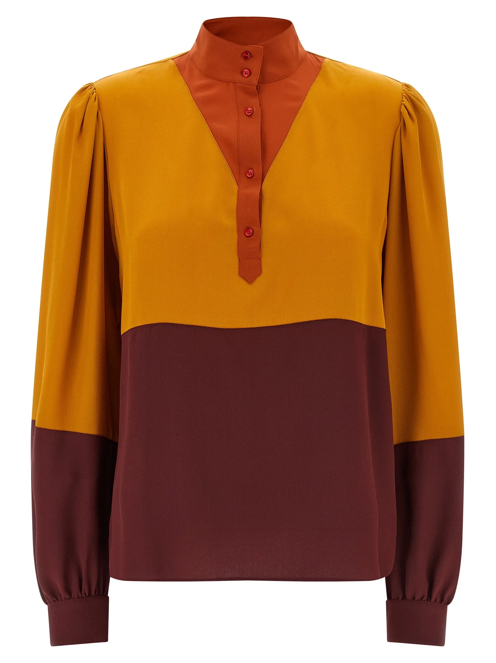 Color-Block Blouse Shirt And Blouse Multicolor sold by Wanan Luxury