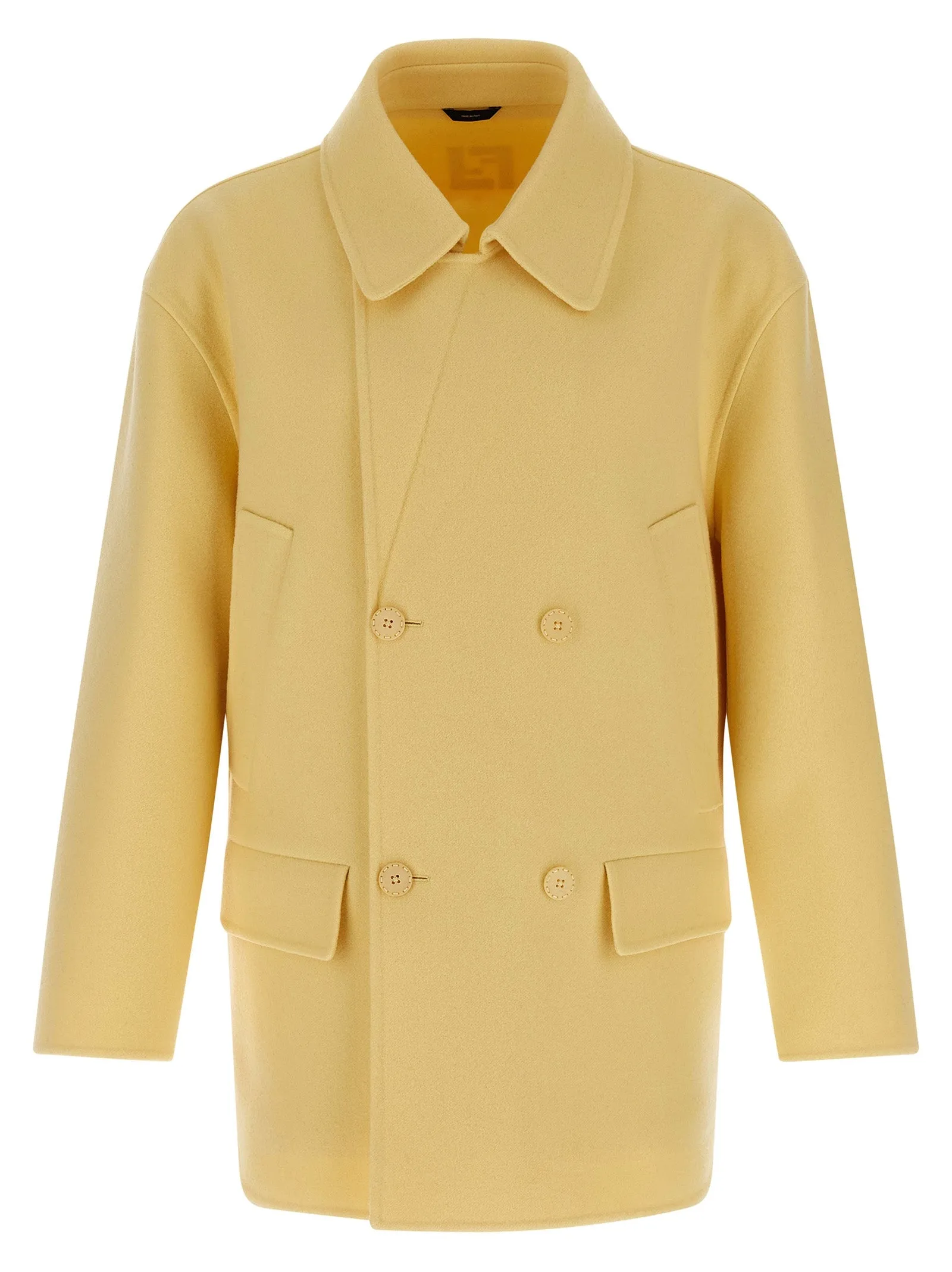 Caban Coat Coats And Trench Coats Yellow sold by Wanan Luxury