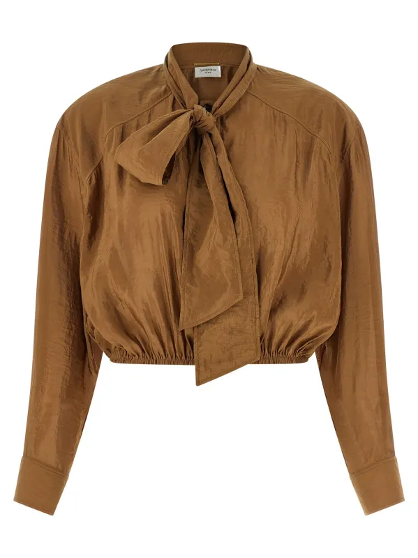 LavallièRe Blouse Shirt And Blouse Brown made by Yves Saint Laurent