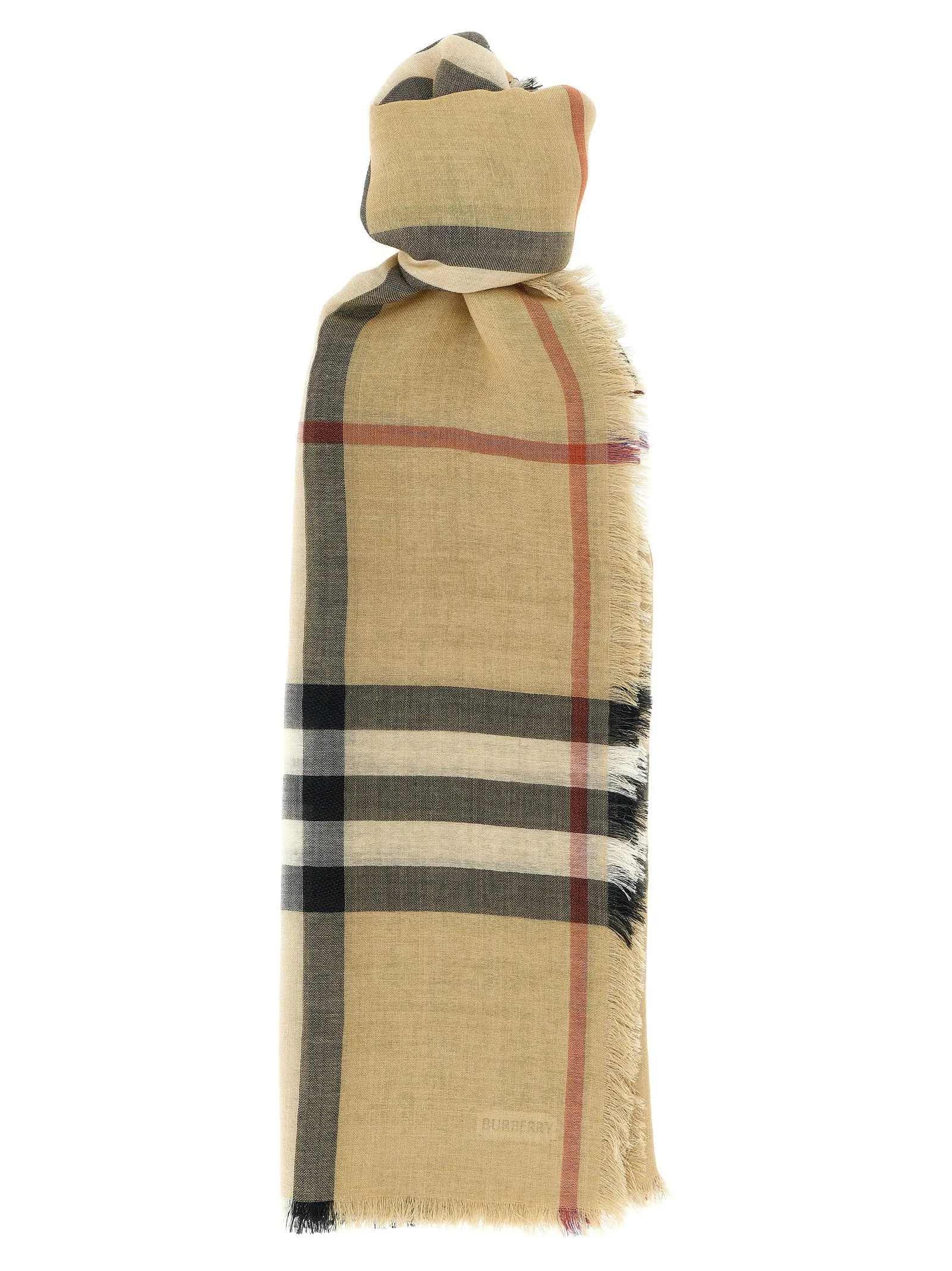 Check Reversible Scarf Scarves And Foulards Beige sold by Wanan Luxury