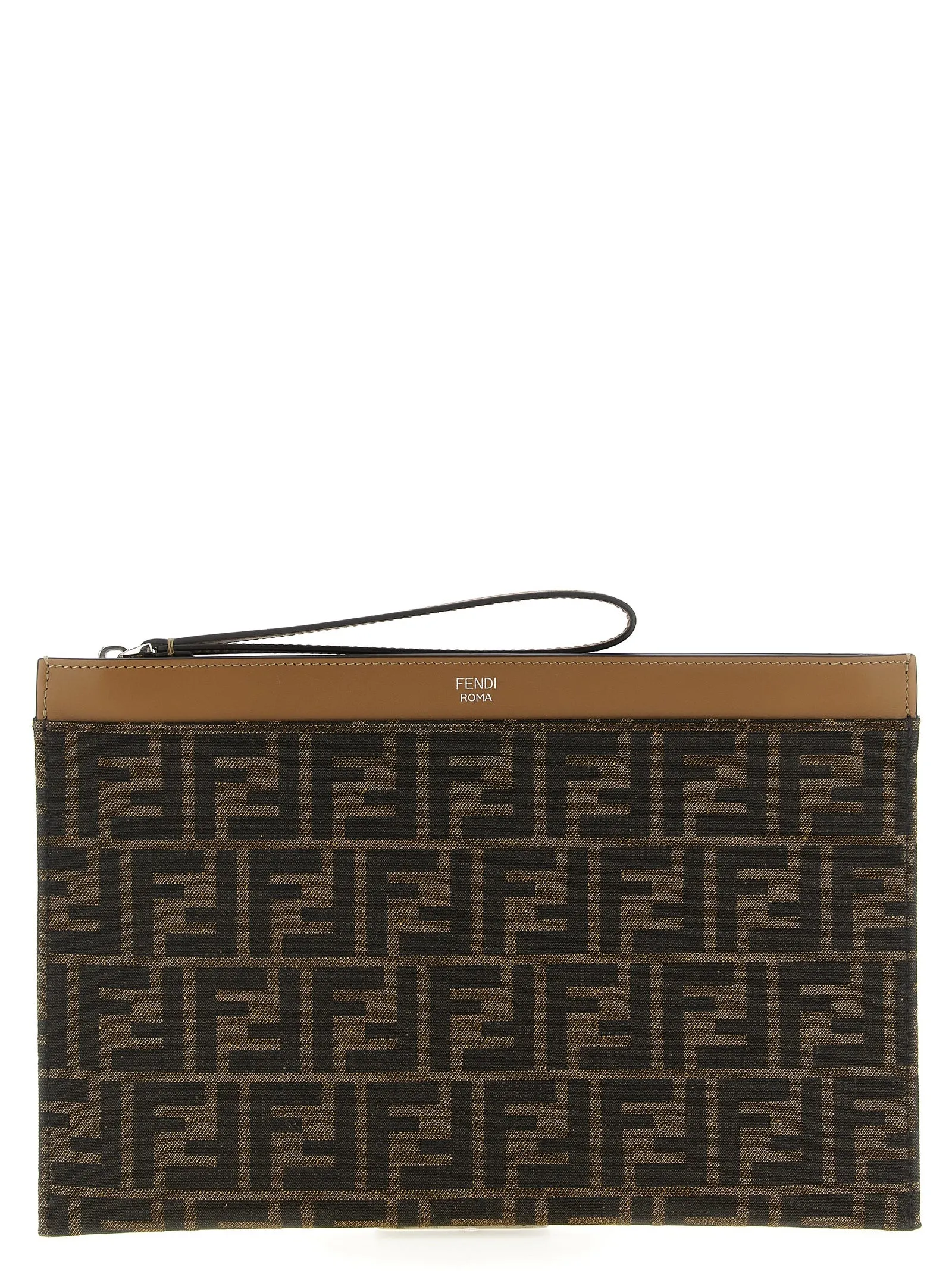Ff Jacquard Clutch Brown sold by Wanan Luxury