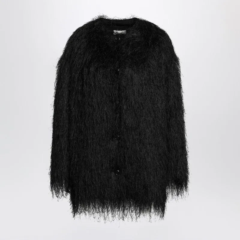 Black Filipo Coat With Fringes sold by Wanan Luxury