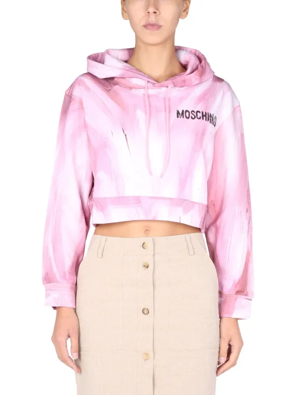 "Art Theme" Cropped Sweatshirt made by Moschino
