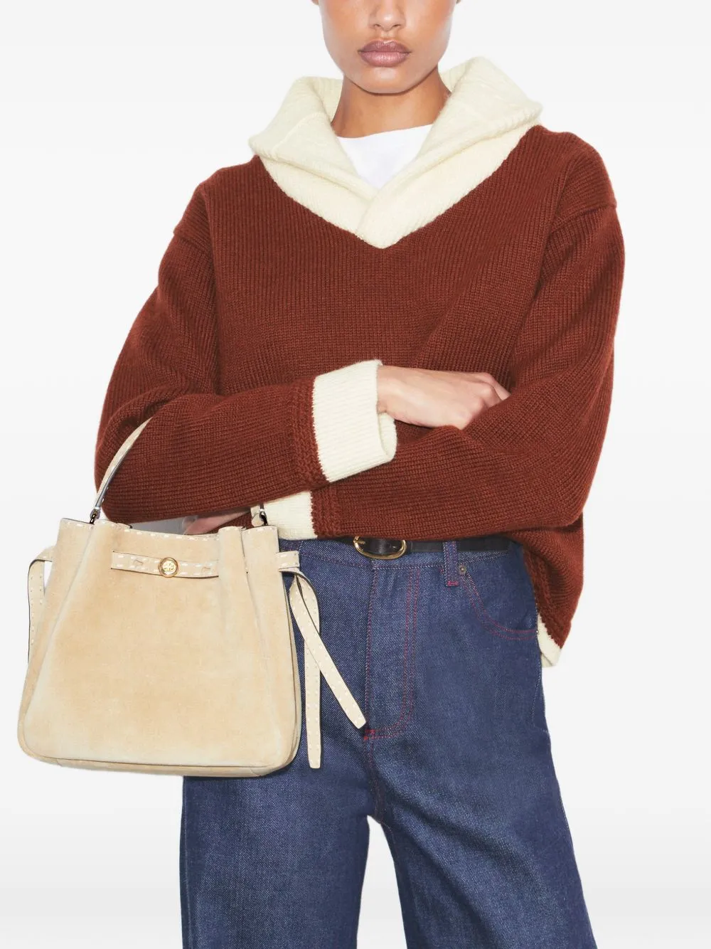 Romy Suede Leather Bucket Bag sold by Wanan Luxury product image thumbnail 3