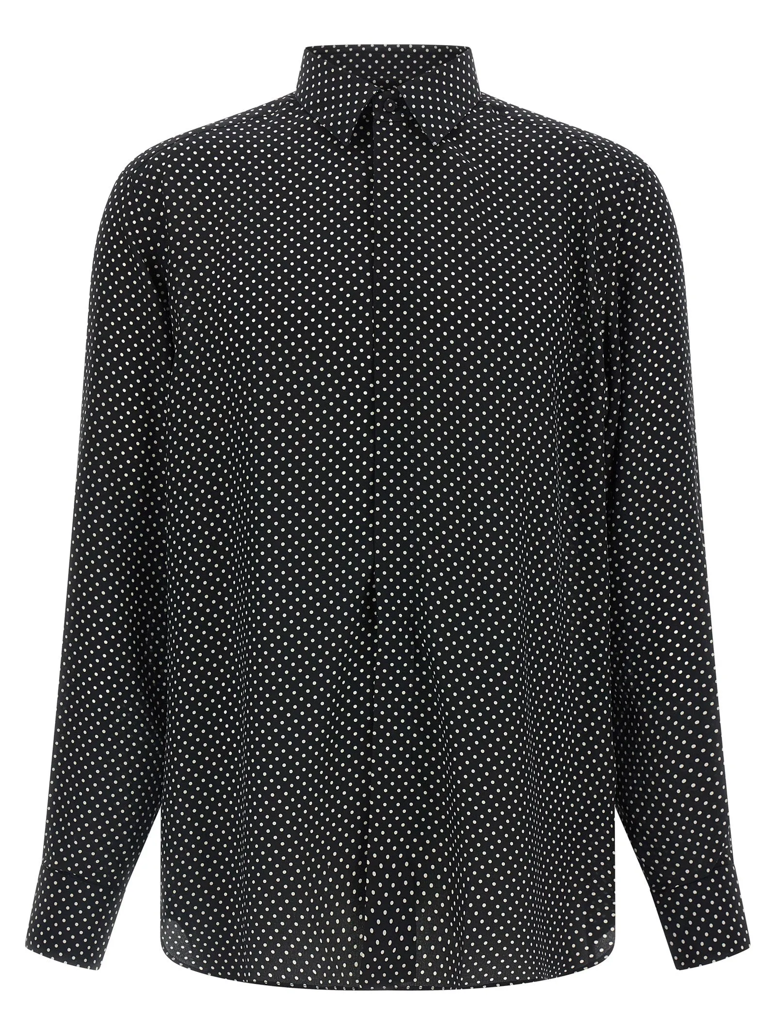 Polka Dot Shirt Shirt And Blouse White/Black sold by Wanan Luxury