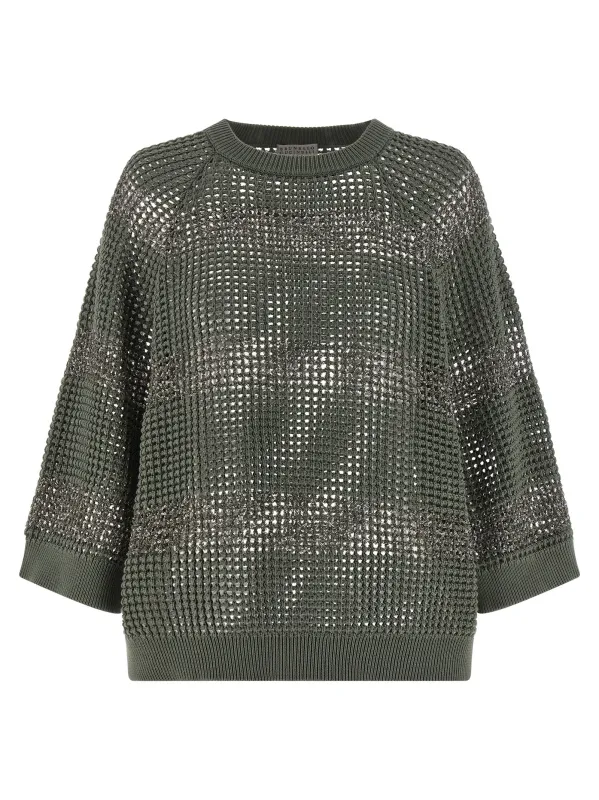 Dazzling Stripes Sweaters And Cardigans Green sold by Wanan Luxury