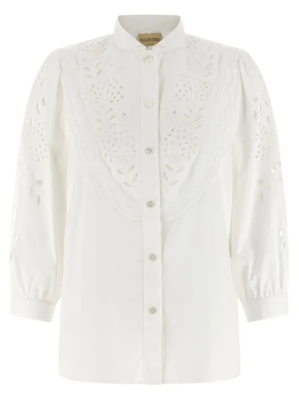 Shirt Valentino Garavani Embroidered Sangallo Shirt And Blouse White made by Valentino Garavani