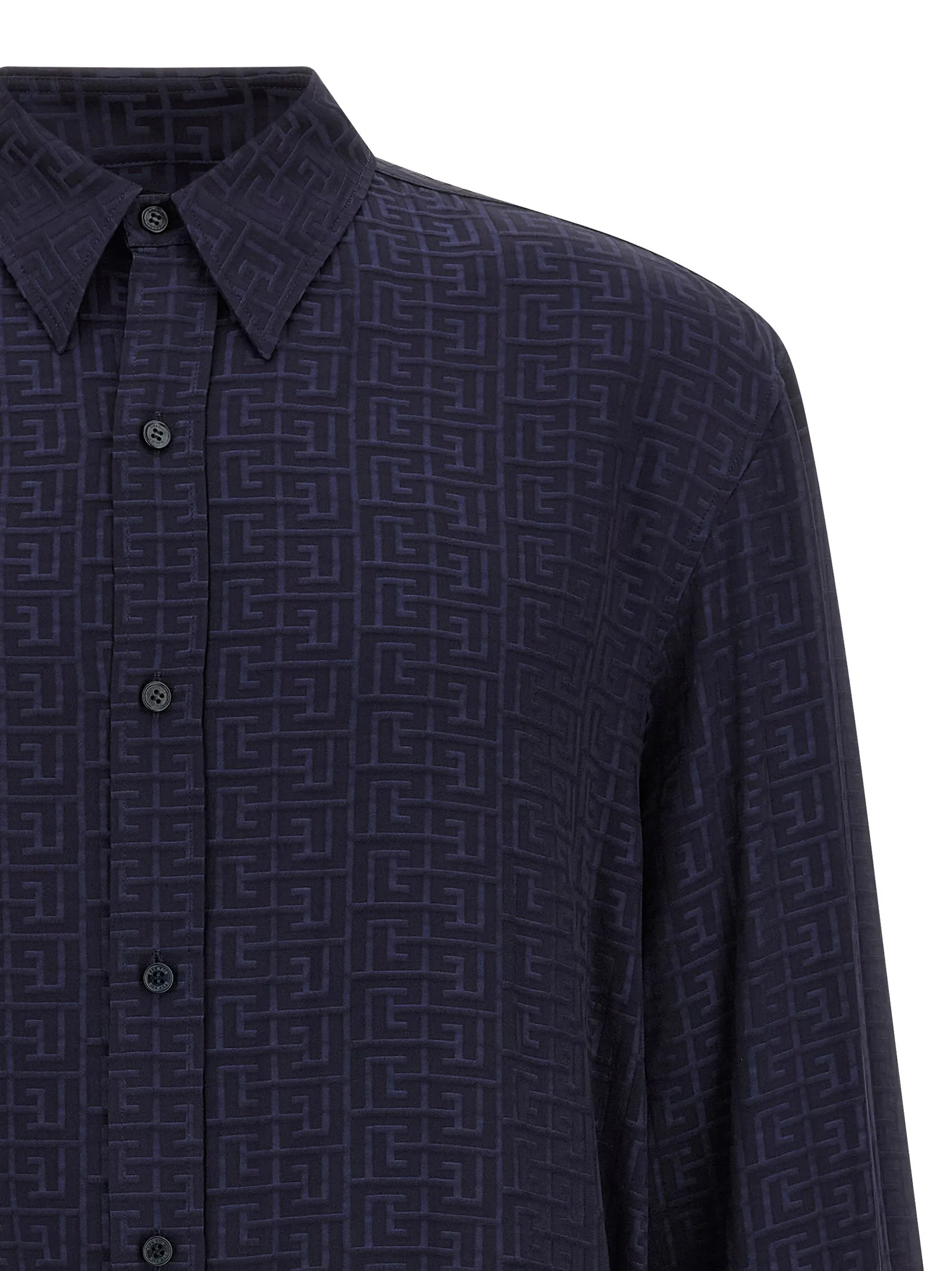 Jacquard Monogram Shirt Shirt And Blouse Blue sold by Wanan Luxury product image thumbnail 3