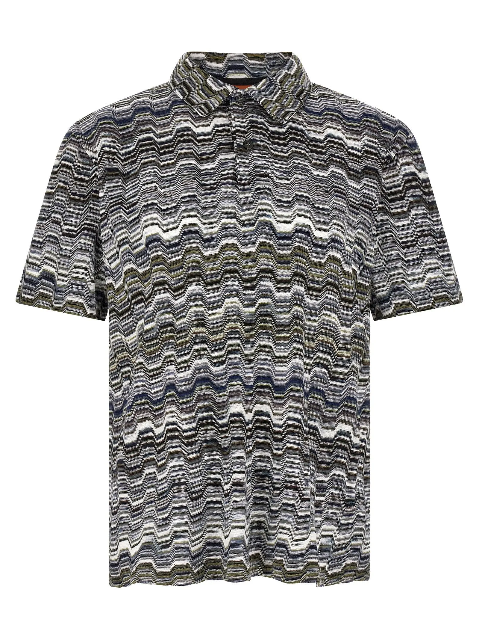 Irregular Zigzag Shirt Polo Green sold by Wanan Luxury