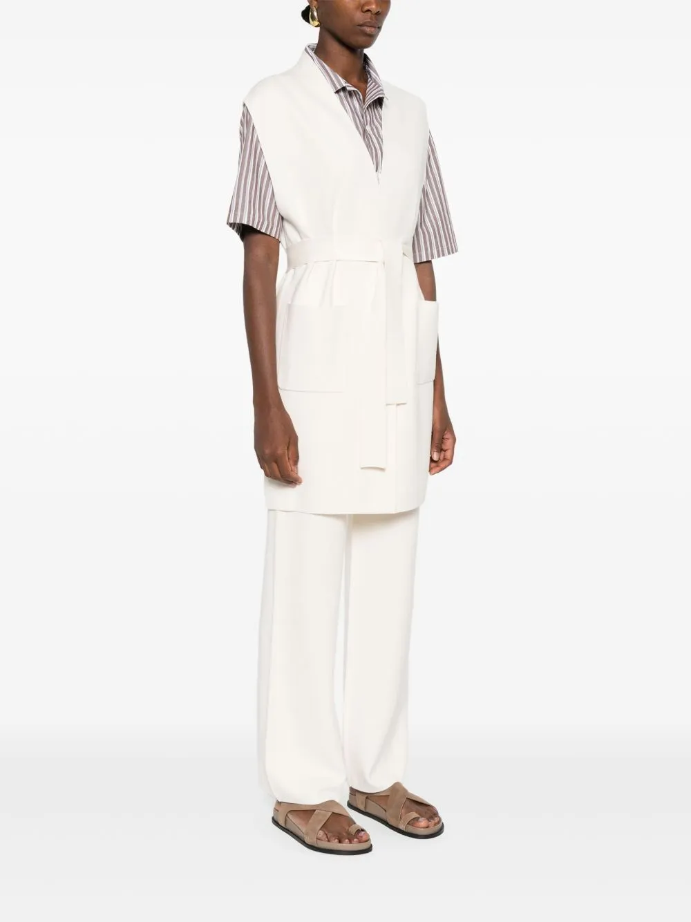 Belted Long Vest sold by Wanan Luxury product image thumbnail 4