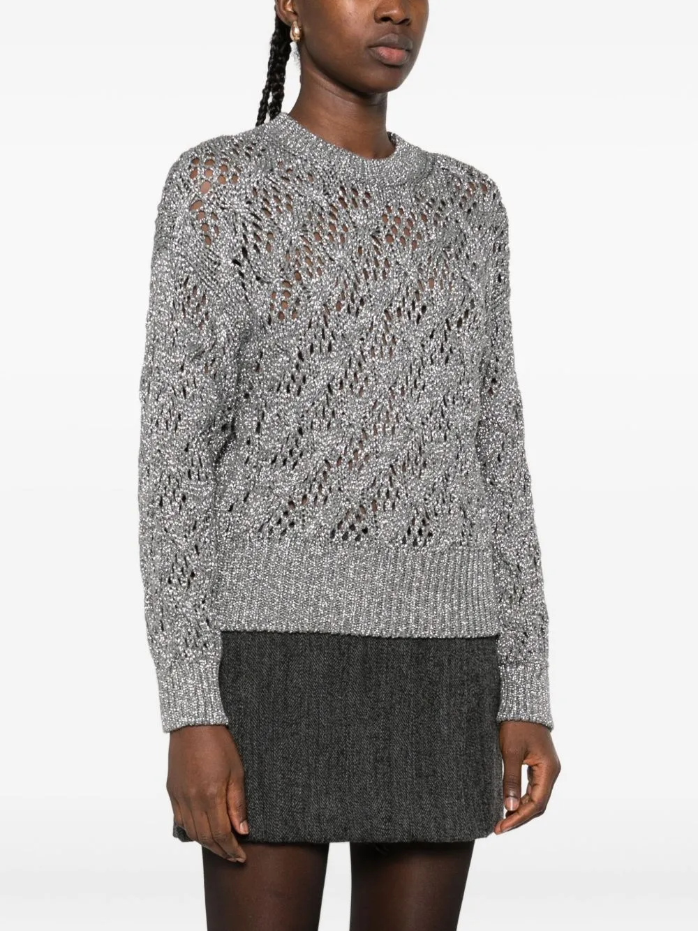 Open-Knit Crewneck Jumper sold by Wanan Luxury product image thumbnail 5