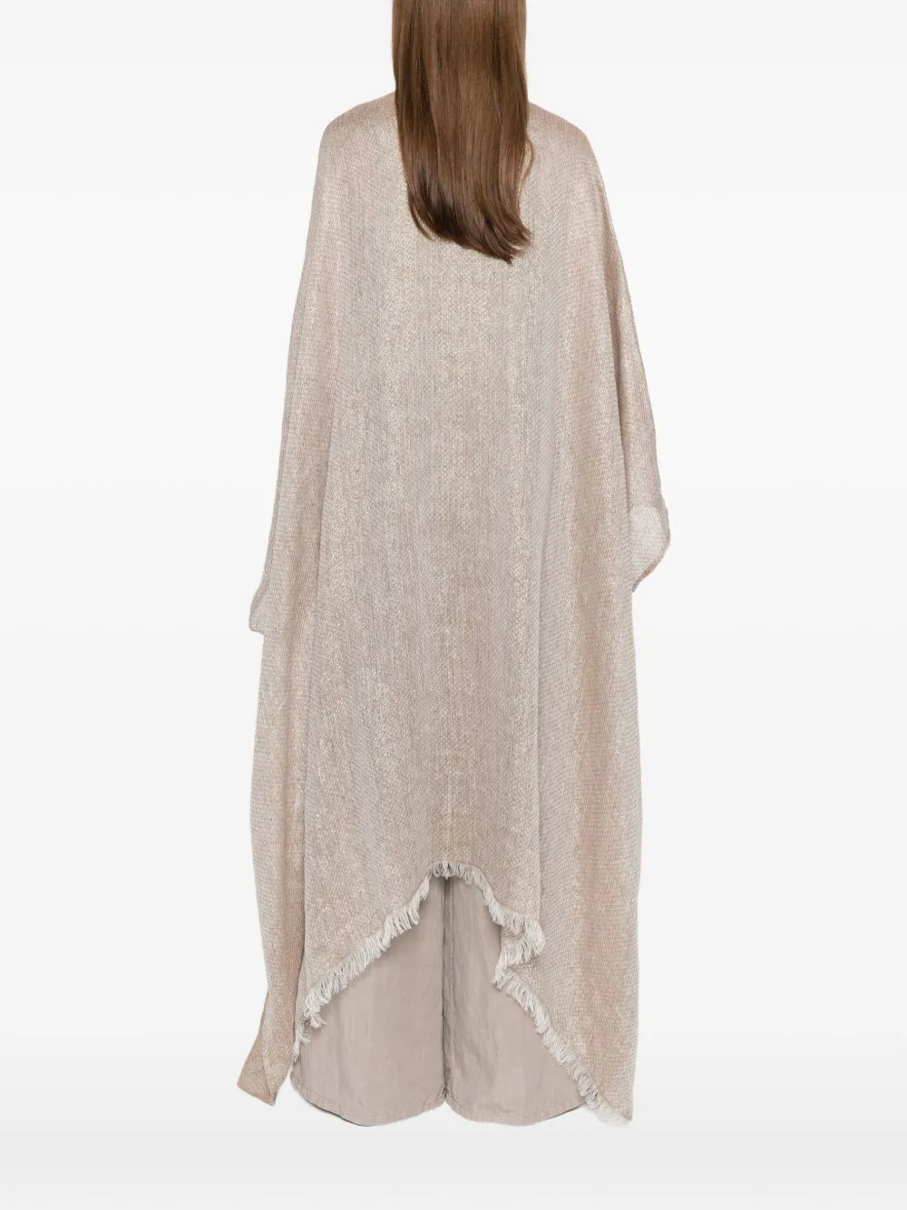 Fringed Linen Poncho sold by Wanan Luxury product image thumbnail 4