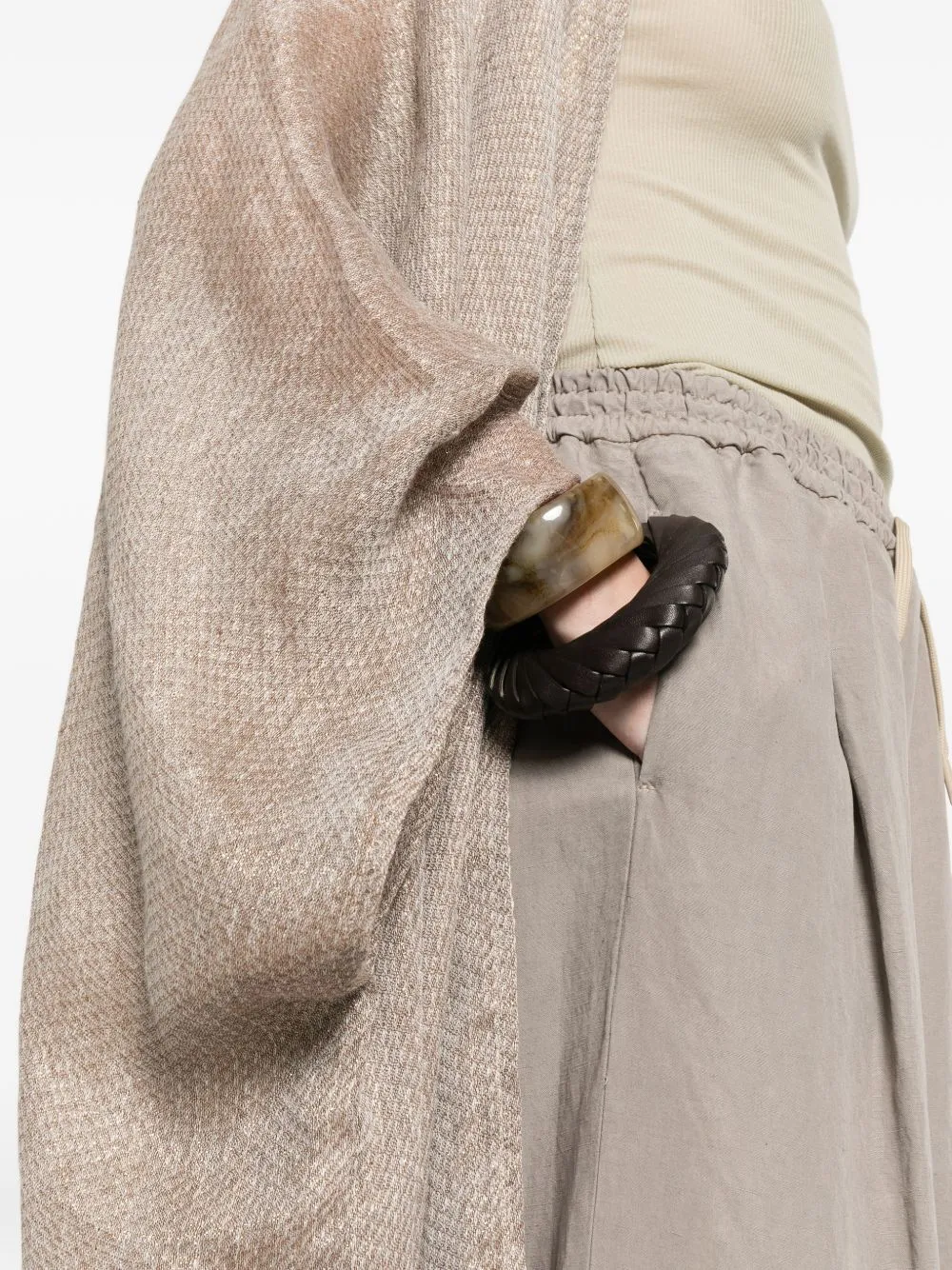 Fringed Linen Poncho sold by Wanan Luxury product image thumbnail 3