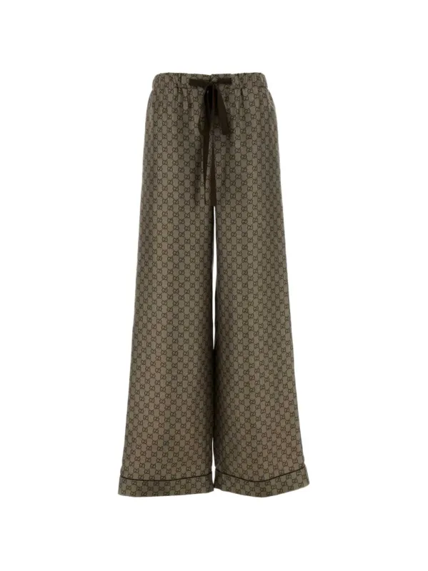 Gg Silk Trousers sold by Wanan Luxury