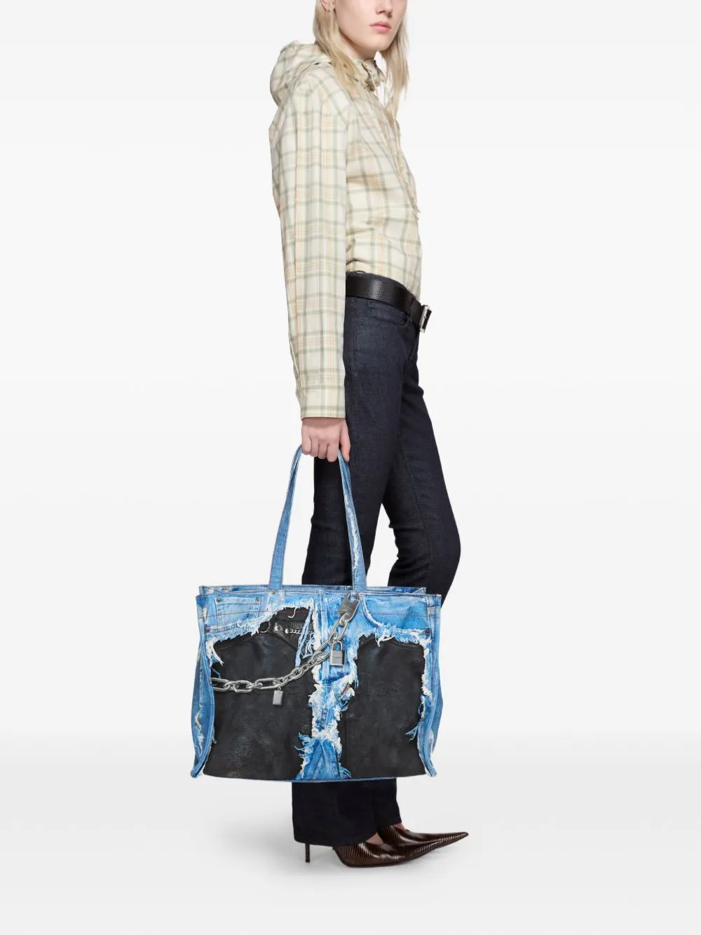 Denim Print Tote Bag sold by Wanan Luxury product image thumbnail 2