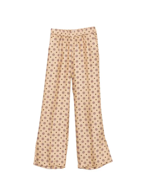 Printed Silk Trousers made by Wanan Luxury