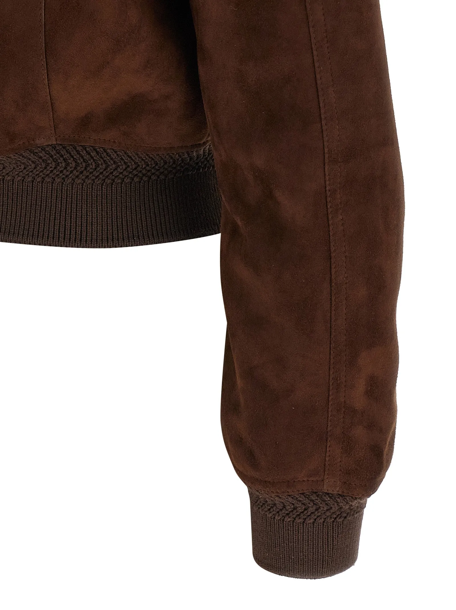 Suede Bomber Jacket Puffer Jackets Brown sold by Wanan Luxury product image thumbnail 4