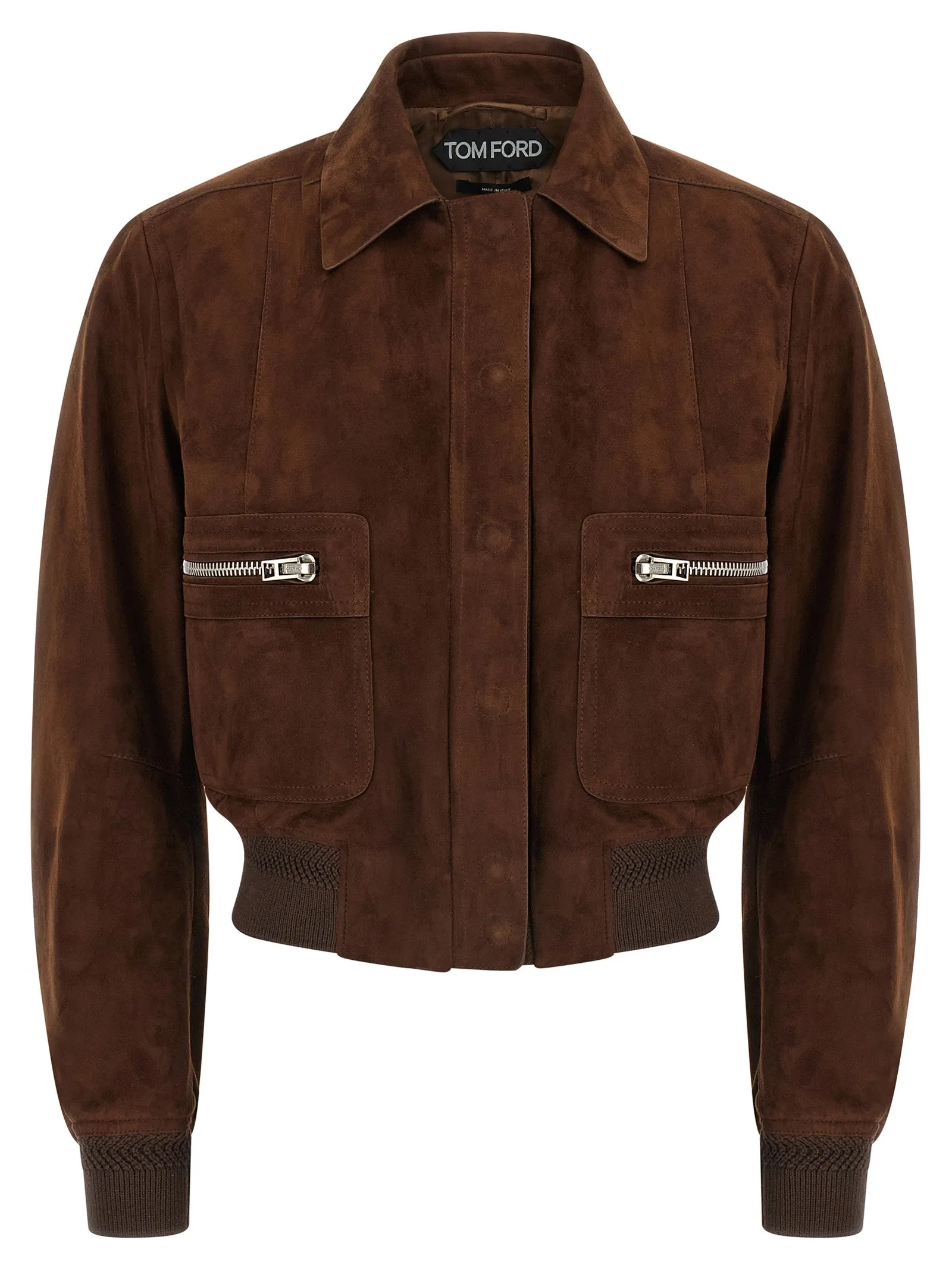 Suede Bomber Jacket Puffer Jackets Brown sold by Wanan Luxury