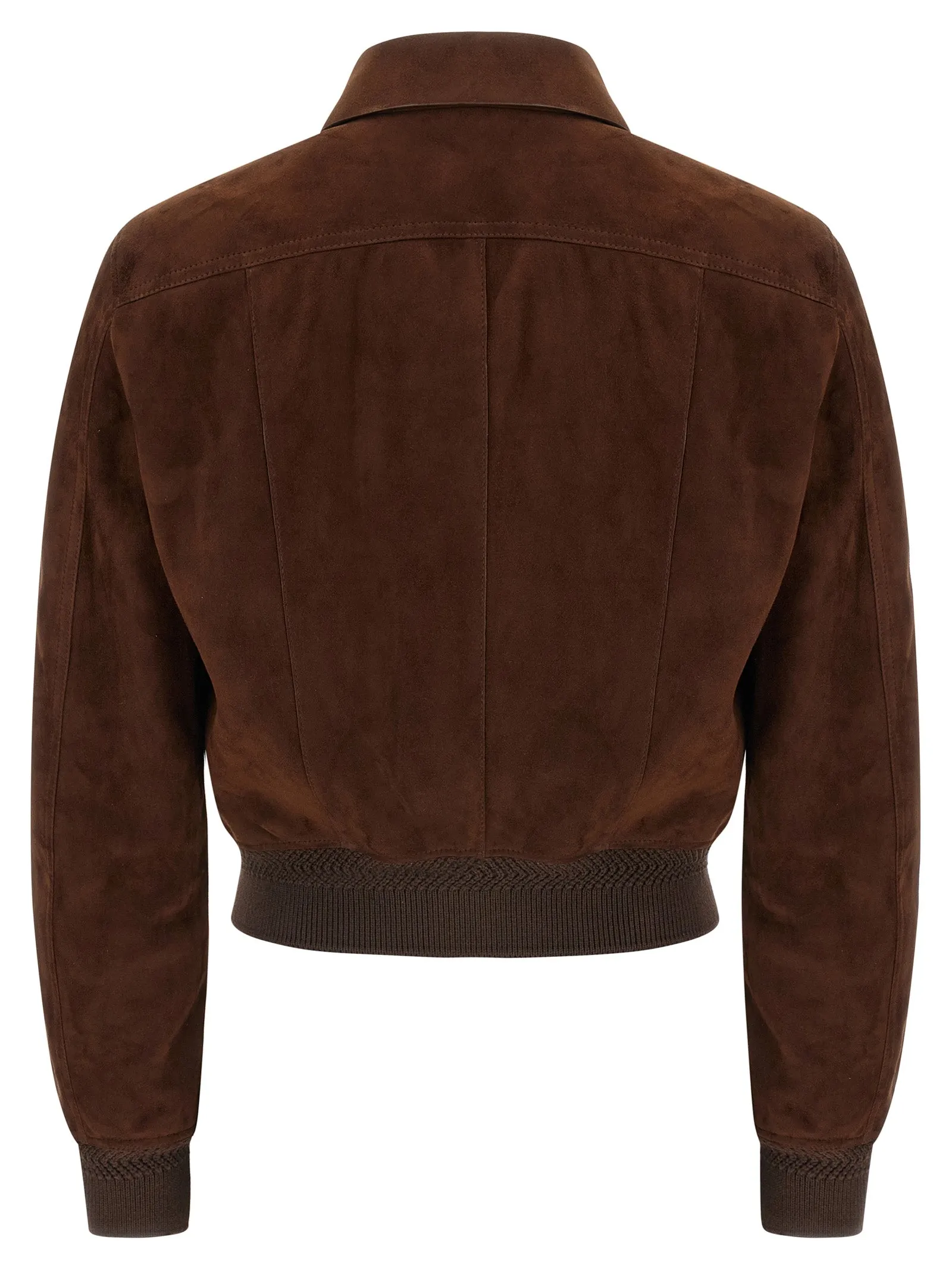 Suede Bomber Jacket Puffer Jackets Brown sold by Wanan Luxury product image thumbnail 2