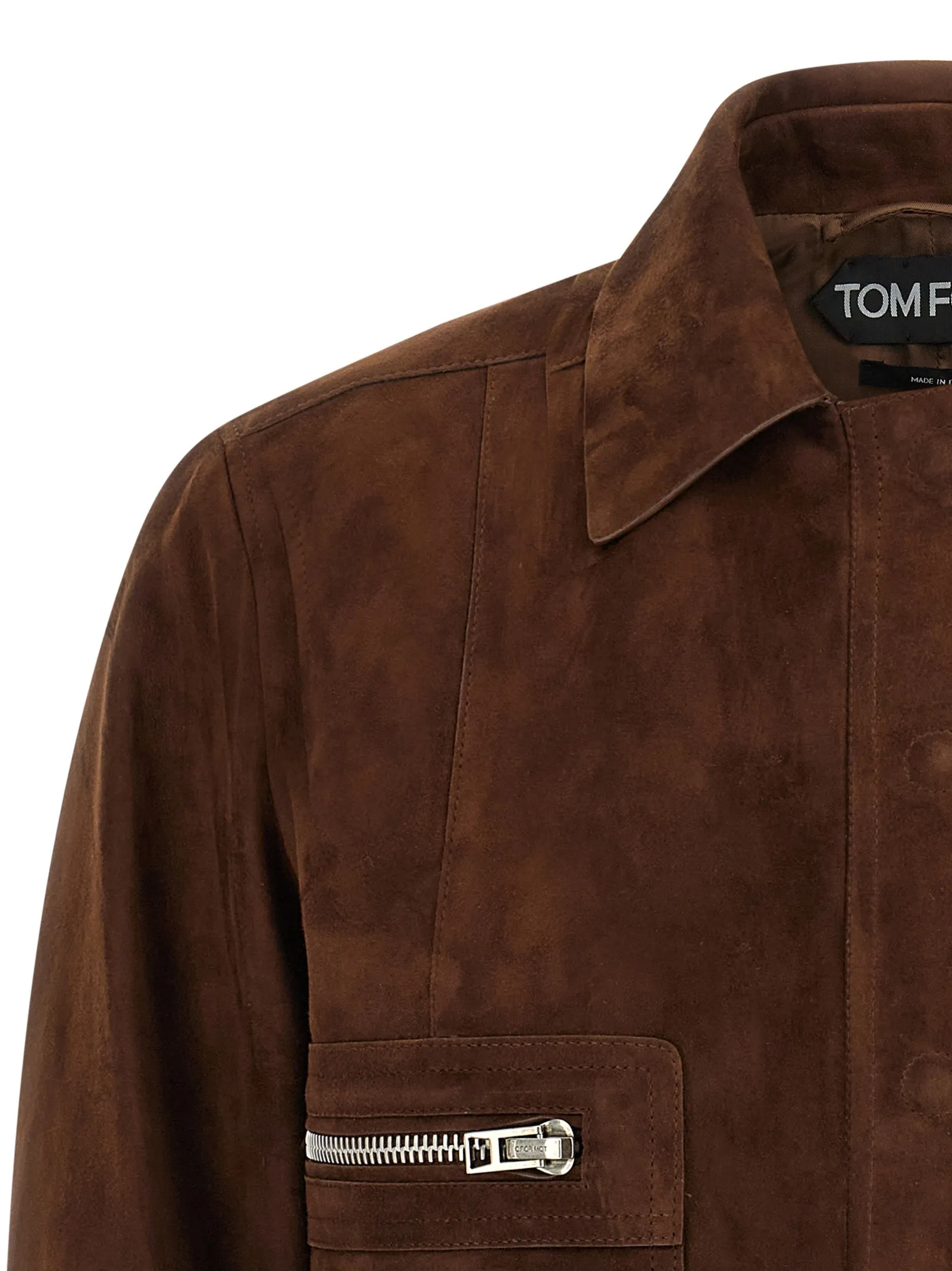 Suede Bomber Jacket Puffer Jackets Brown sold by Wanan Luxury product image thumbnail 3