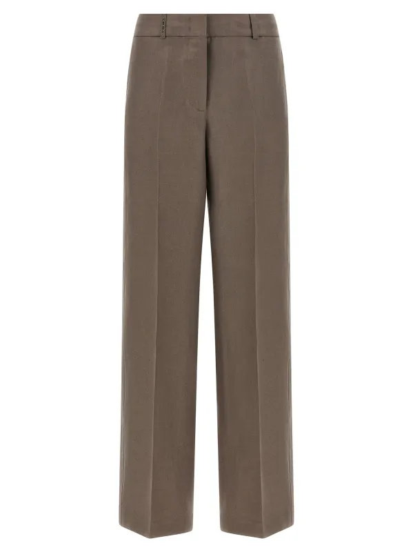 Linen Trousers Pants Brown made by Wanan Luxury