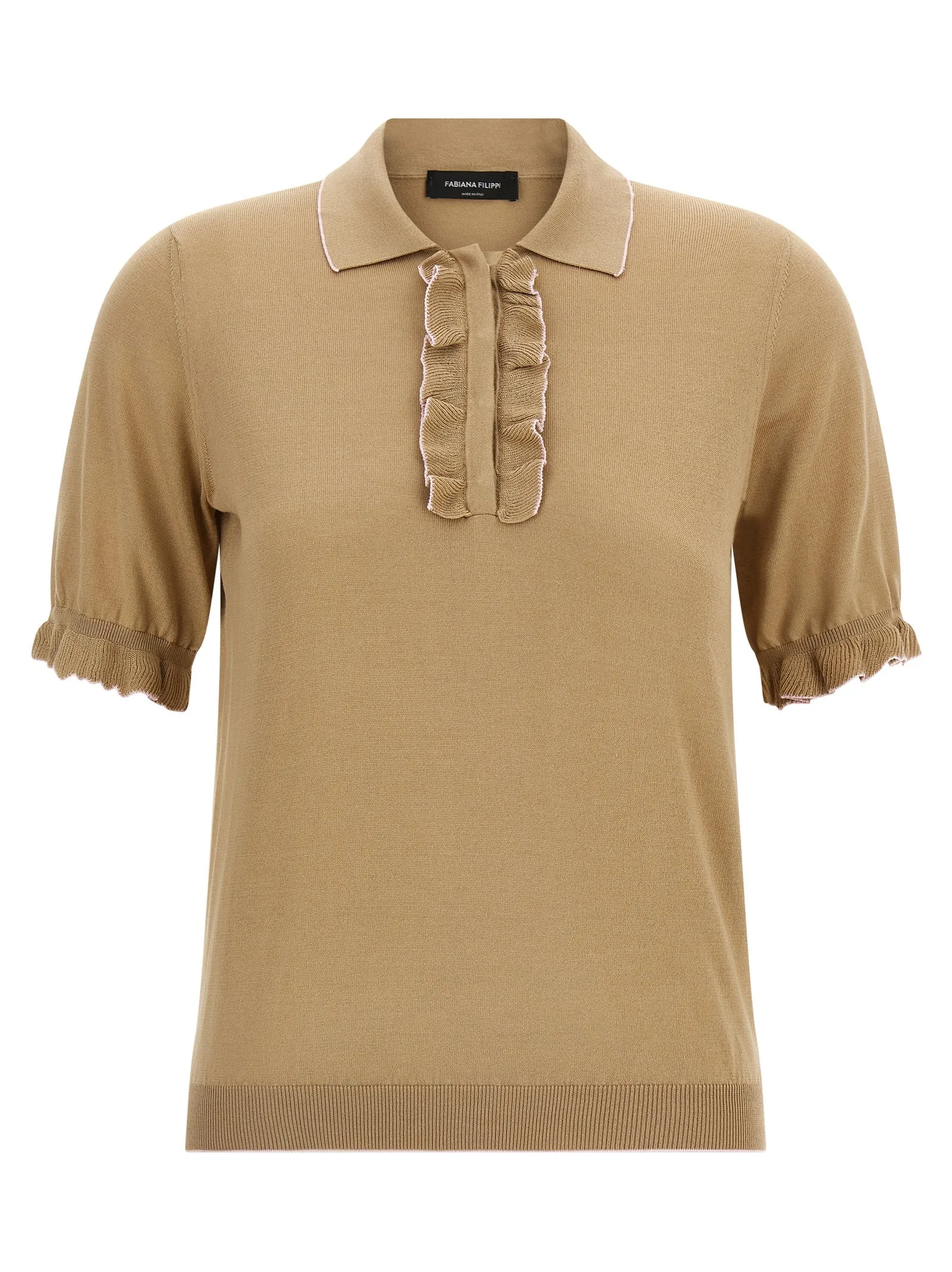 Cotton Silk Shirt Polo Beige sold by Wanan Luxury