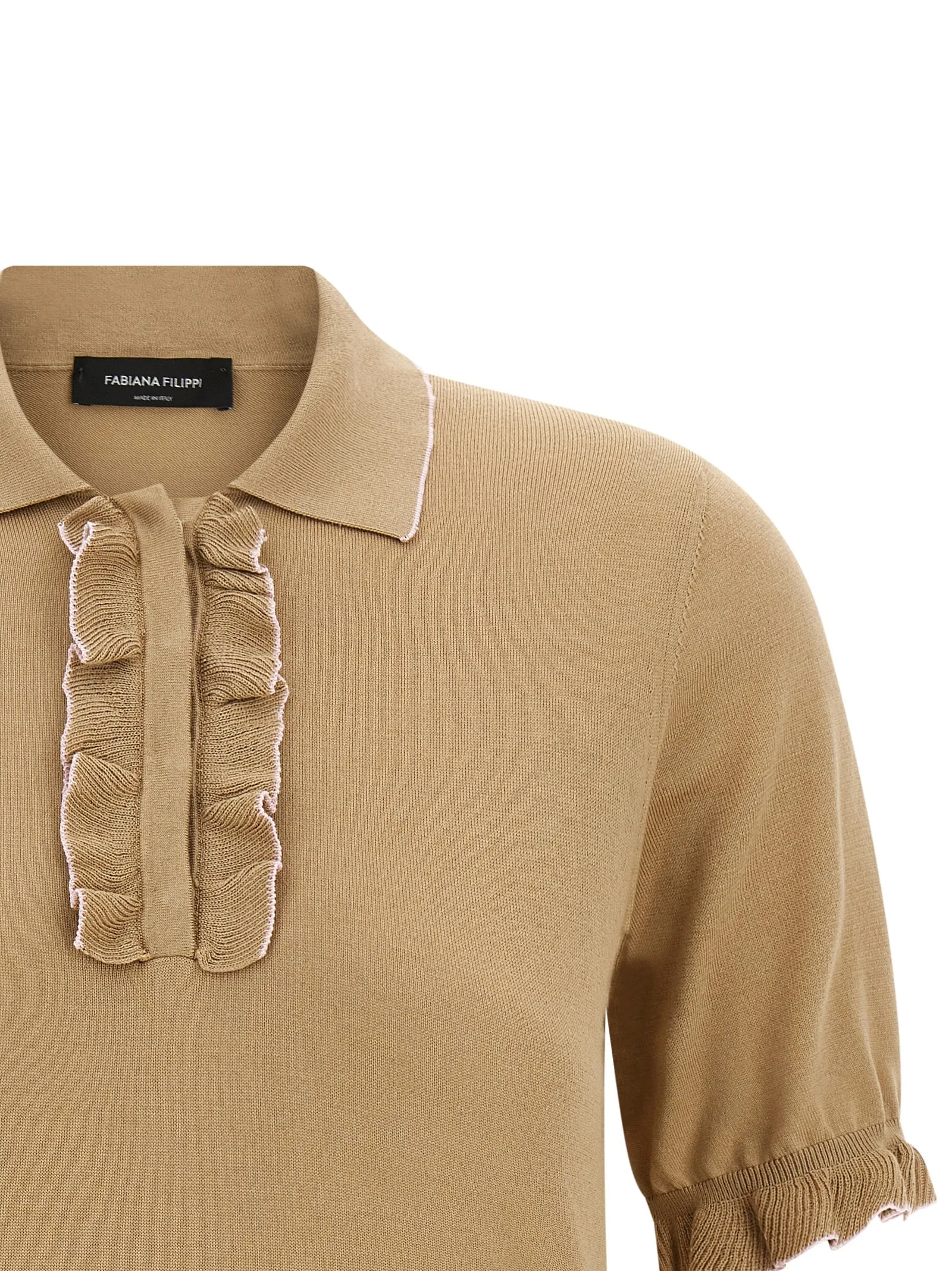 Cotton Silk Shirt Polo Beige sold by Wanan Luxury product image thumbnail 3