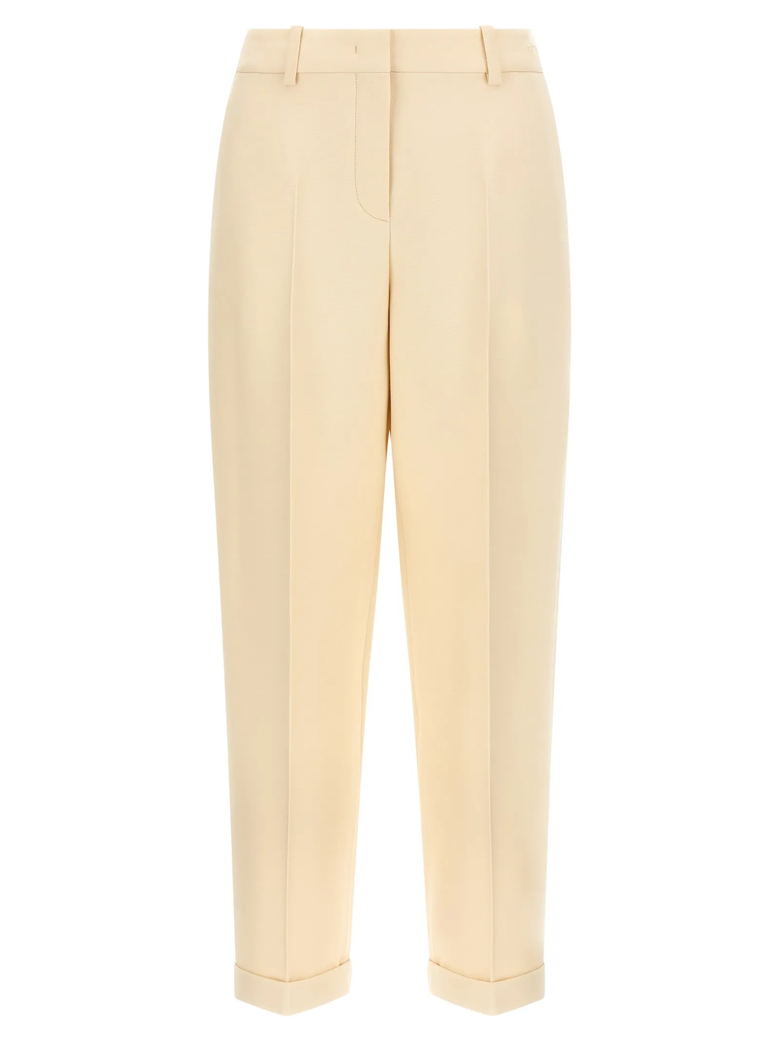Wool And Silk Pants Beige sold by Wanan Luxury