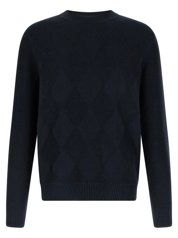 Diamond Intarsia Sweater Sweaters And Cardigans Blue sold by Wanan Luxury