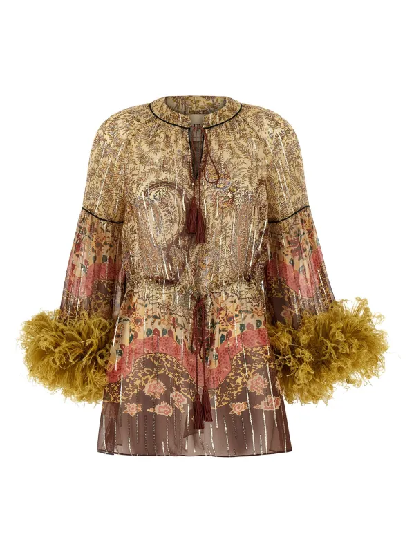 Voyage Imaginaire Paisley Tops Multicolor sold by Wanan Luxury