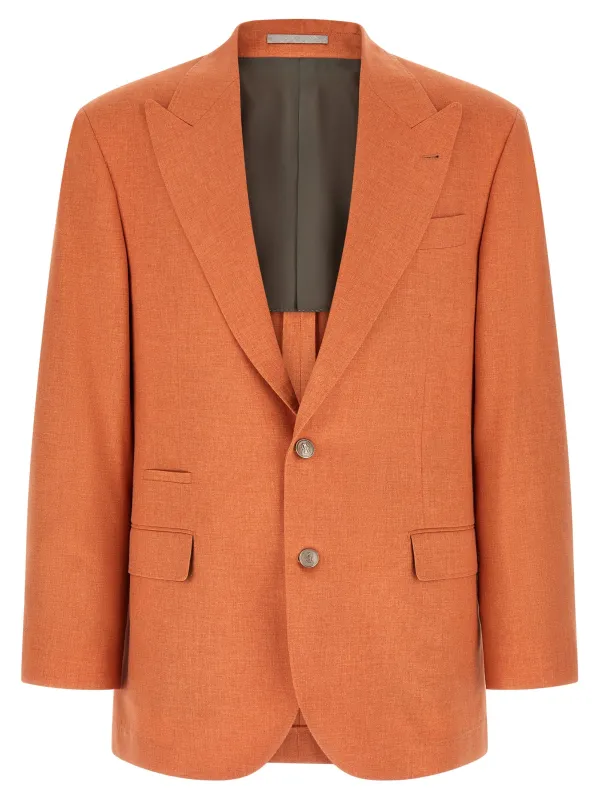 Mouliné Canvas Blazer Orange sold by Wanan Luxury