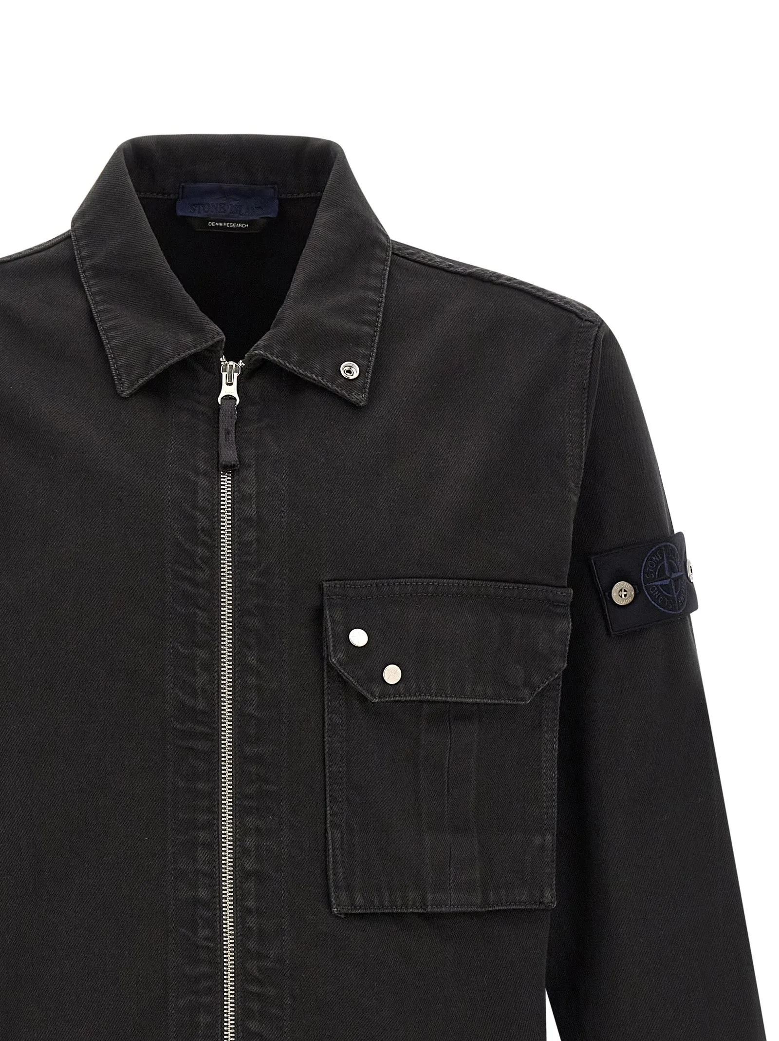 Denim Overshirt Shirt And Blouse Black sold by Wanan Luxury product image thumbnail 3