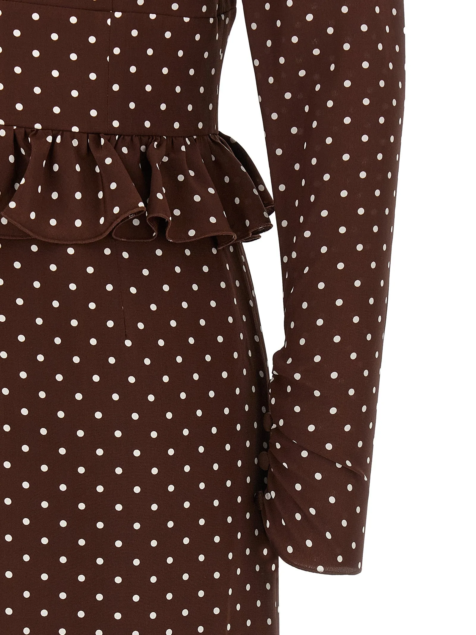 Polka Dot Midi Dresses Brown sold by Wanan Luxury product image thumbnail 4