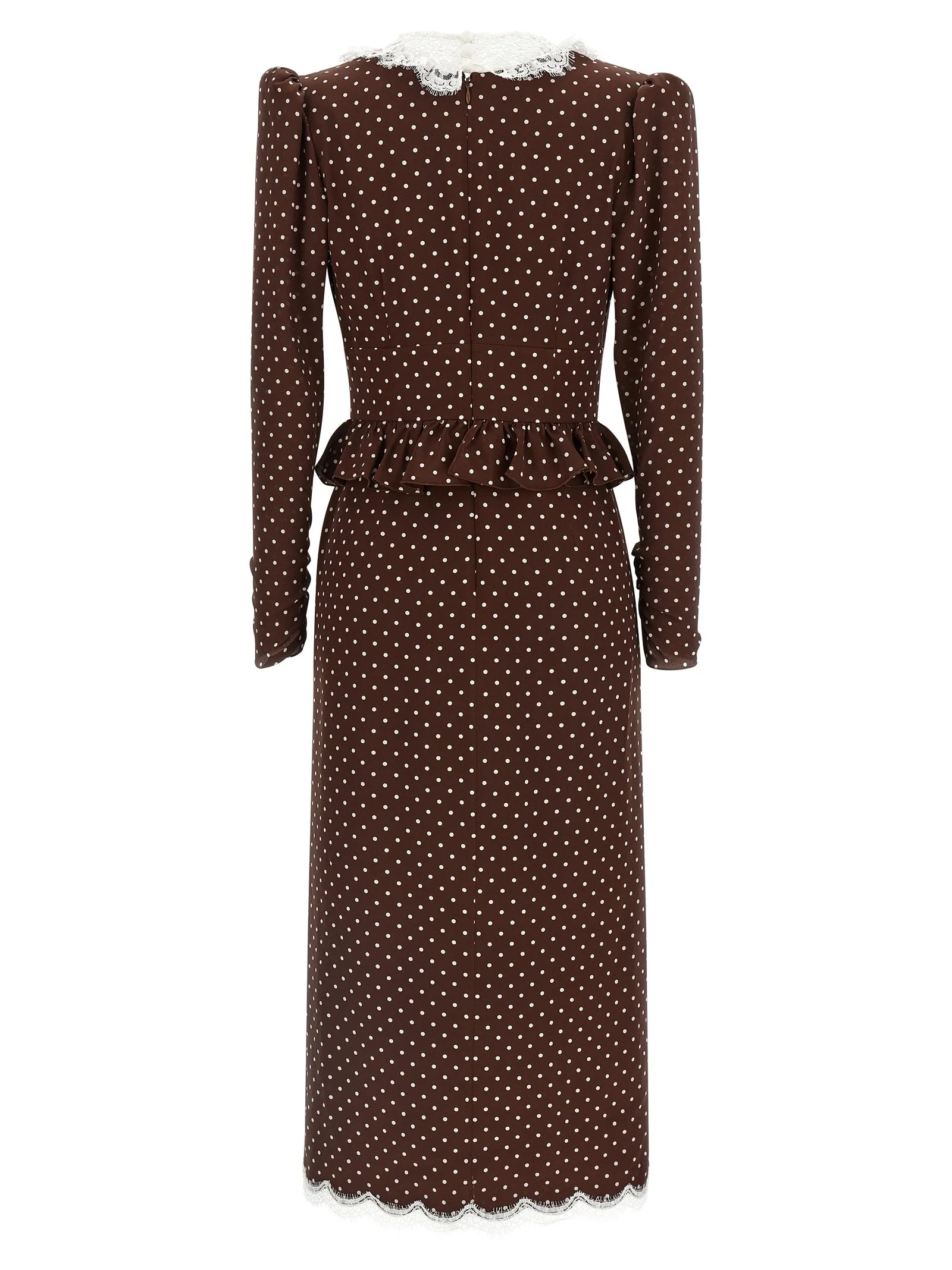Polka Dot Midi Dresses Brown sold by Wanan Luxury product image thumbnail 2