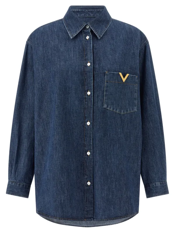 Valentino Garavani Vgold Shirt Shirt And Blouse Blue made by Valentino Garavani