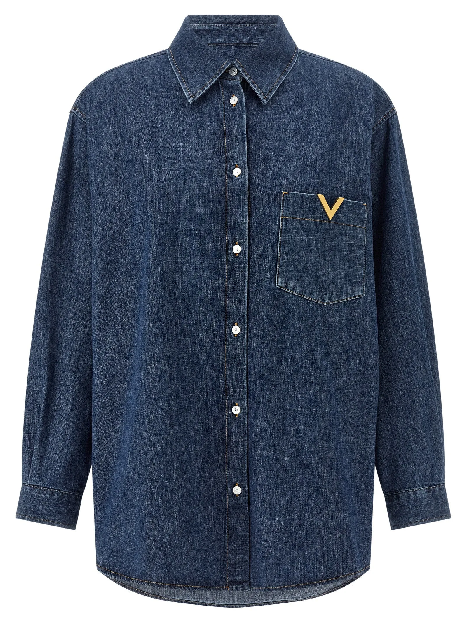 Valentino Garavani Vgold Shirt Shirt And Blouse Blue sold by Wanan Luxury